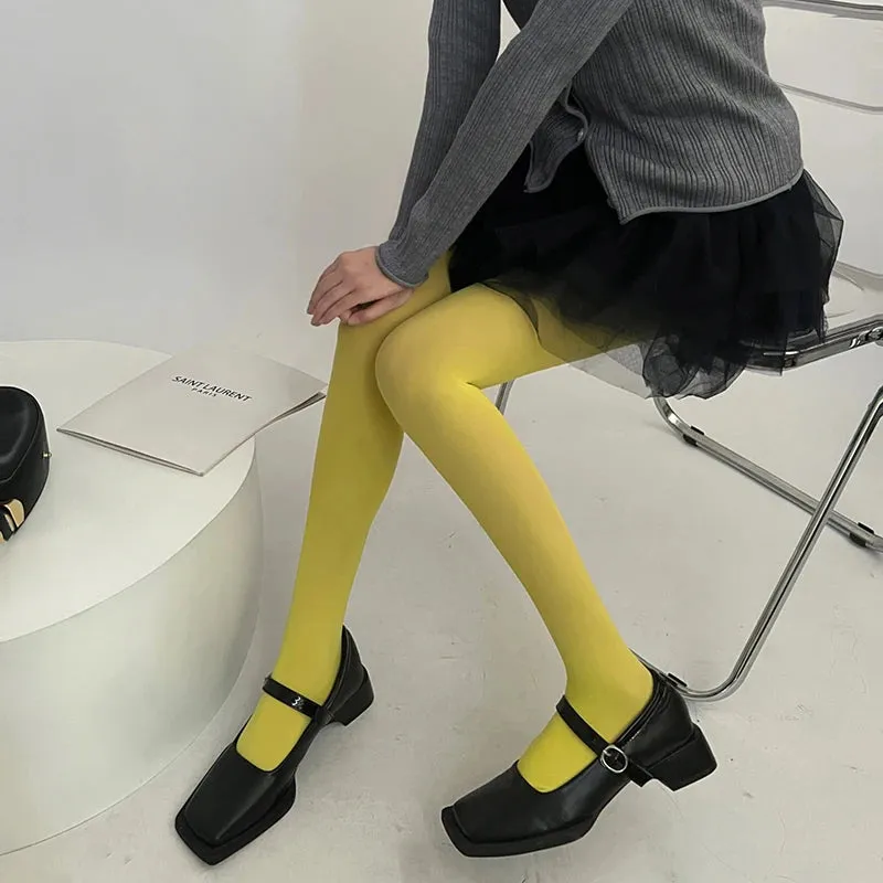 27-Color Velvet Large Elastic Tights  - Seamless Candy Pantyhose