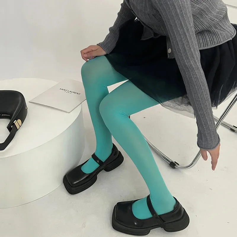 27-Color Velvet Large Elastic Tights  - Seamless Candy Pantyhose