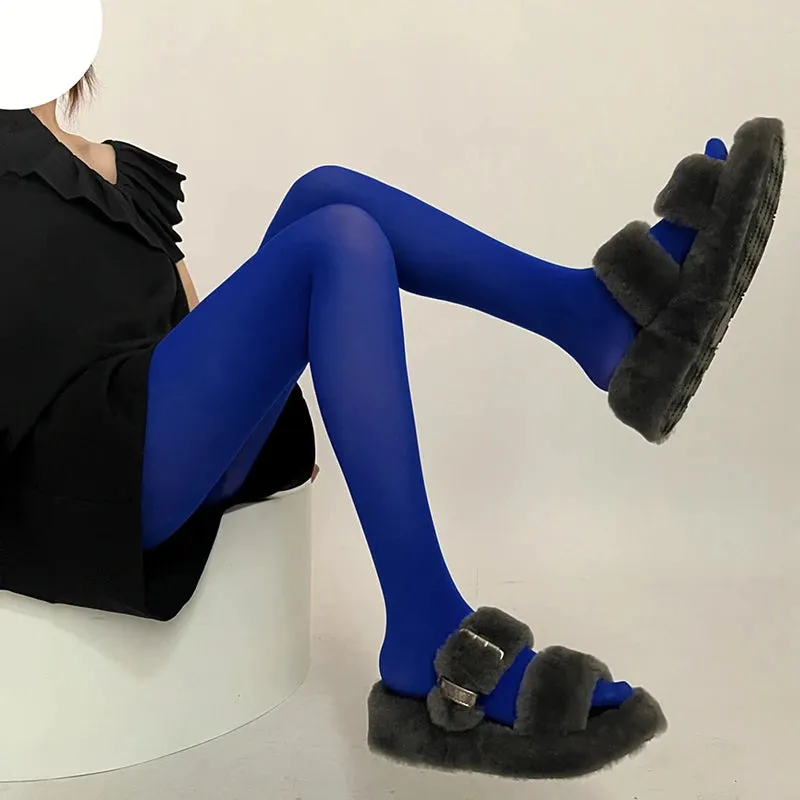 27-Color Velvet Large Elastic Tights  - Seamless Candy Pantyhose