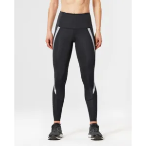 2XU WOMENS HI RISE FULL LENGTH COMPRESSION TIGHT BLACK/SILVER