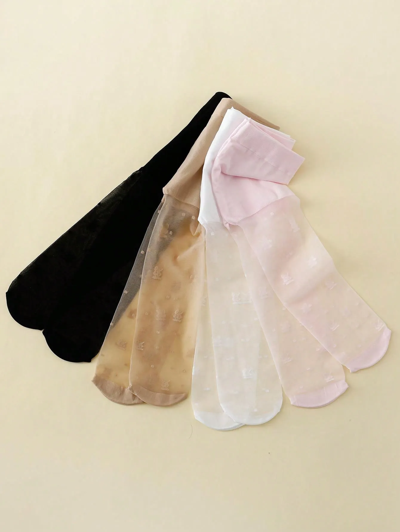 4 Pairs Ultra-Thin Full Footed Dance Tights Suitable For Girls FD