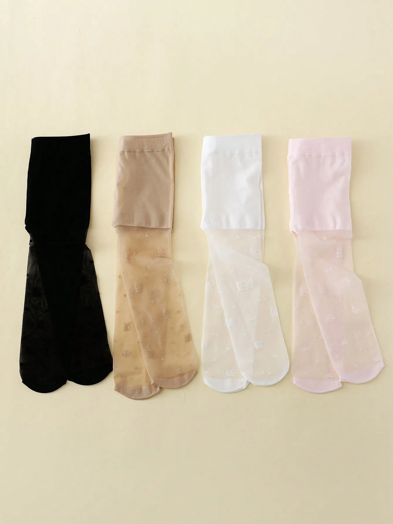 4 Pairs Ultra-Thin Full Footed Dance Tights Suitable For Girls FD
