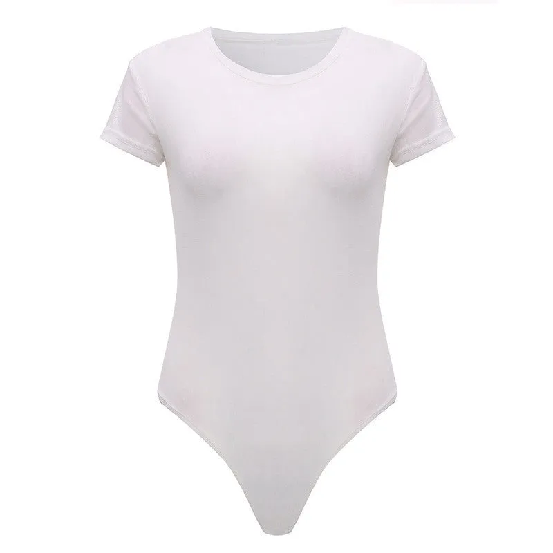 6 Colors Summer Rompers Womens Jumpsuit Sexy Short Sleeve Solid Playsuit Casual Overalls Bodysuit Plus Size S-XXL
