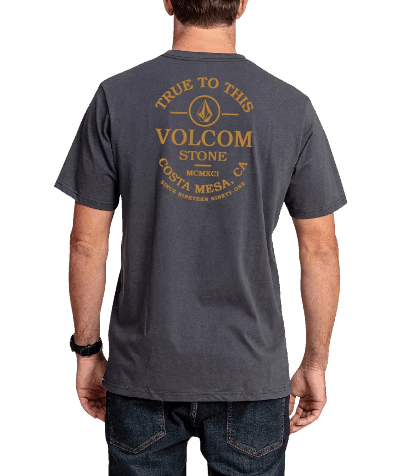 Aus Anchored Stone Tee- Asphalt Black