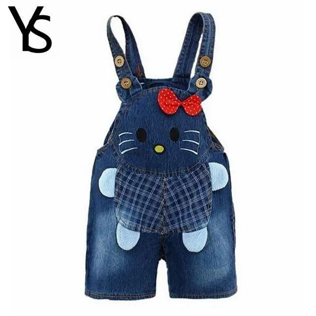 Baby Jeans Overall With Cute Animal Face