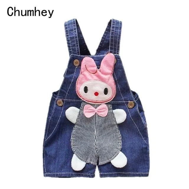 Baby Jeans Overall With Cute Animal Face