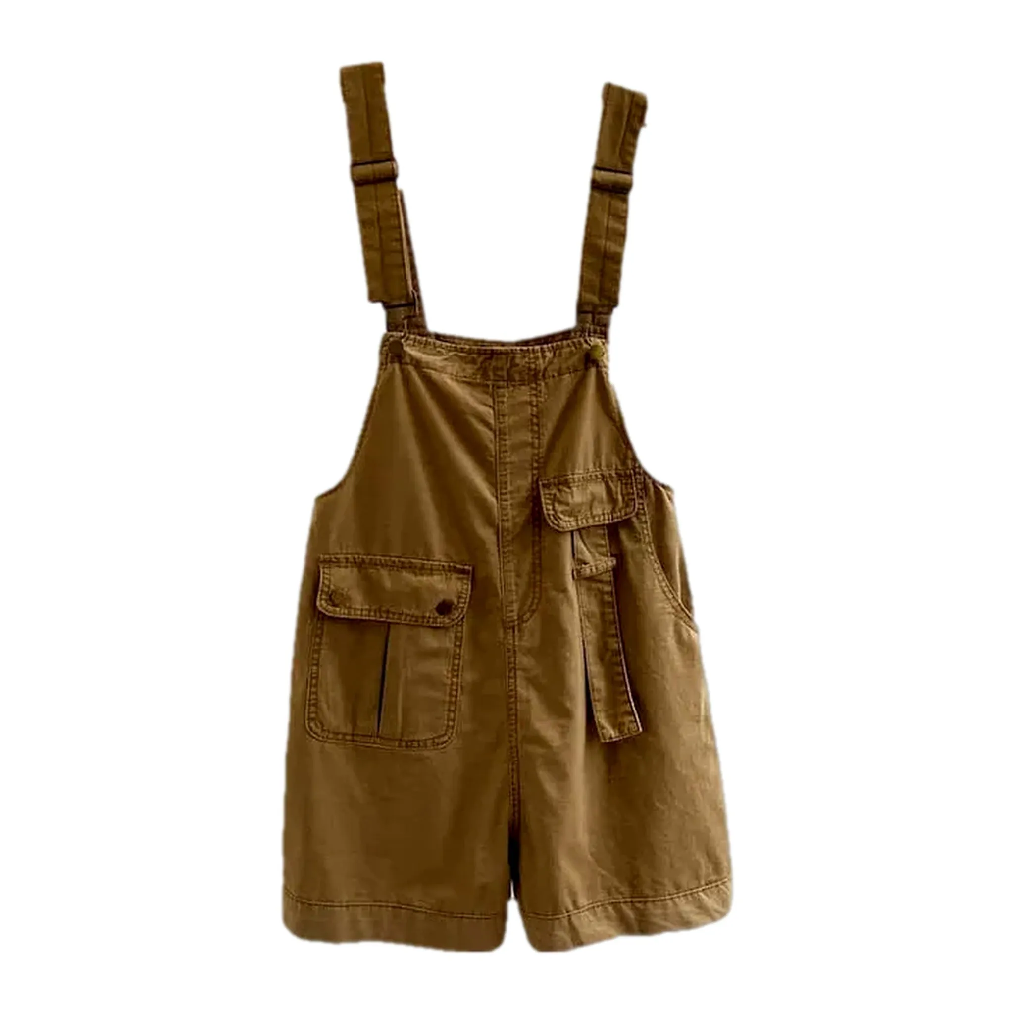 Baggy fit cargo pockets women's denim overall