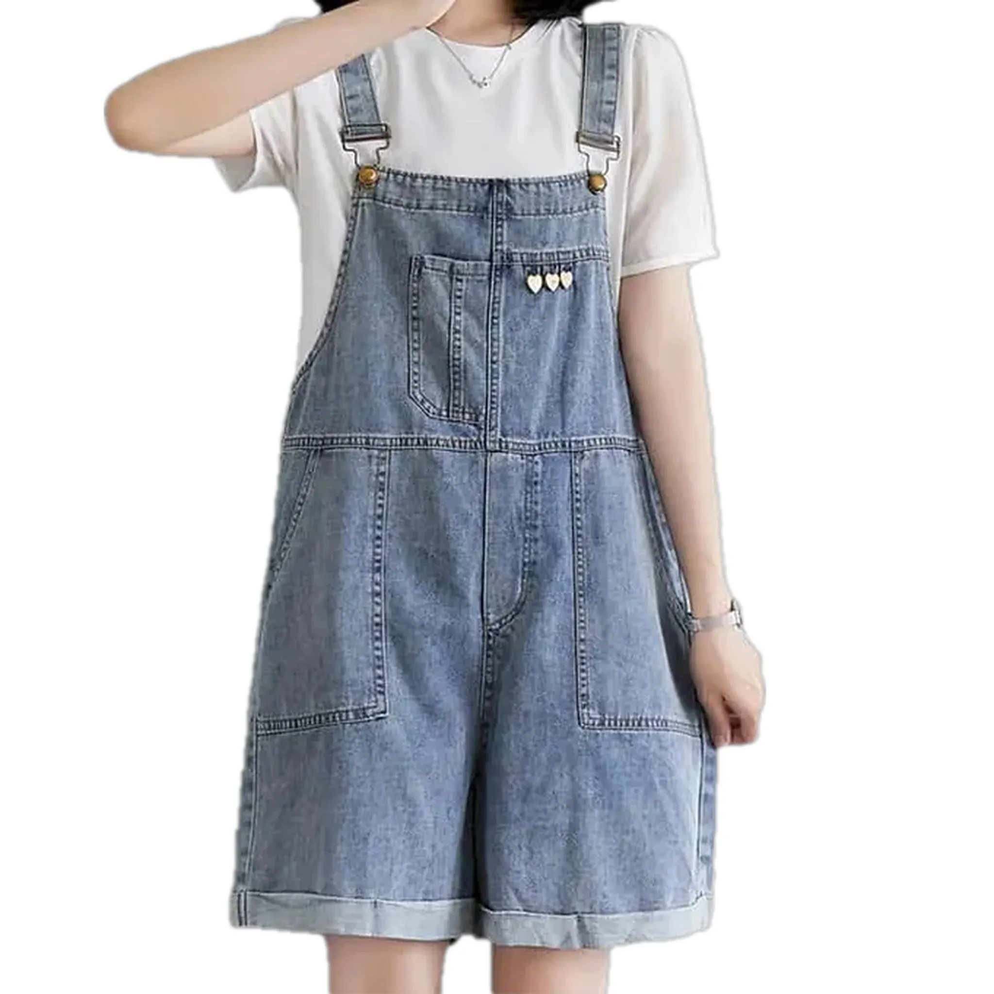 Baggy fit stylish women's denim overall