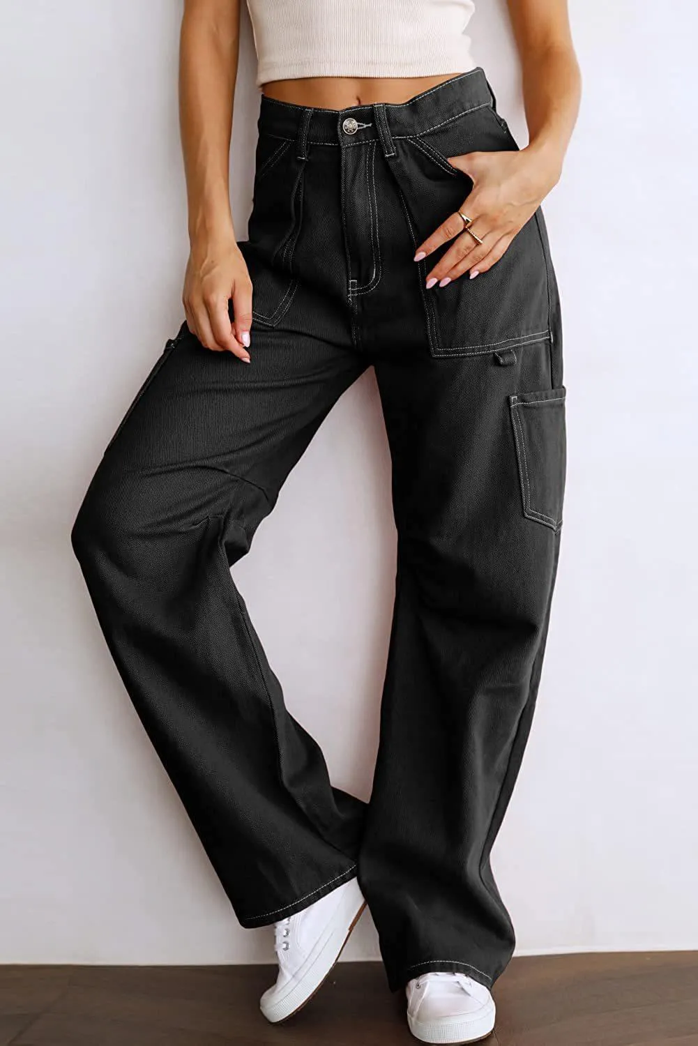 Baggy Low Rise Cargo Jeans