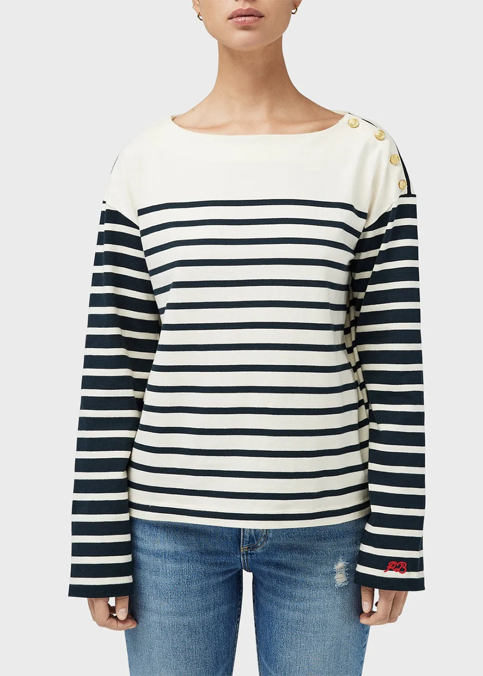 Bardot Stripe Long-Sleeve Top
