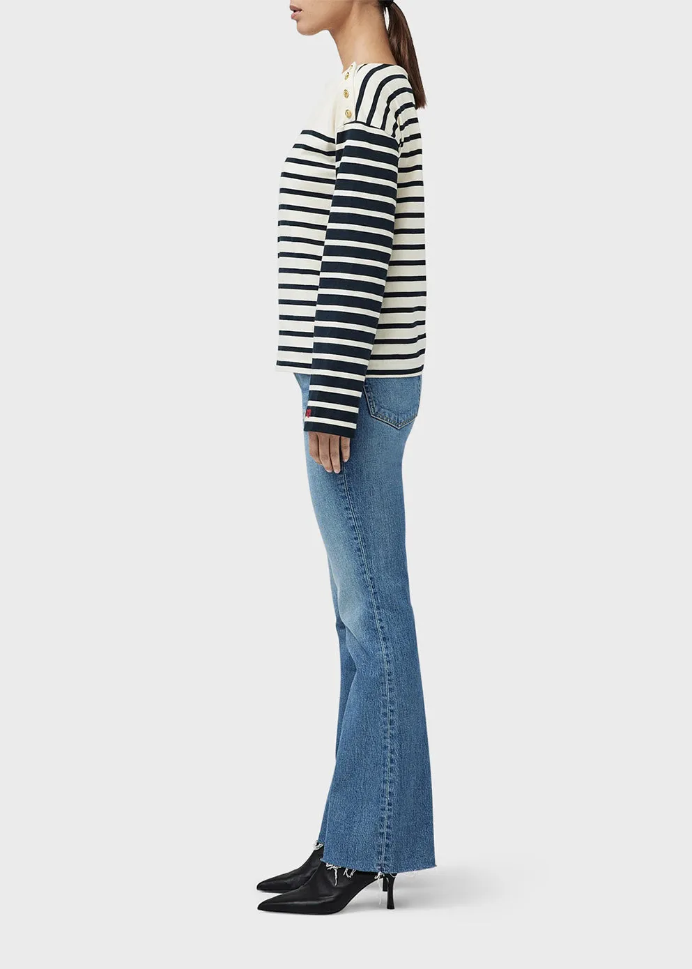 Bardot Stripe Long-Sleeve Top