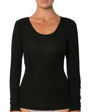 Baselayers Pure Wool Long Sleeve Top - Black
