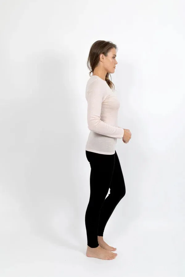 Baselayers Pure Wool Long Sleeve Top - Ivory