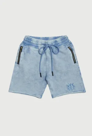 BASICS SHORTS - ACID WASH BLUE