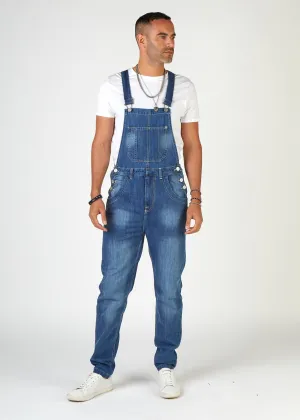 BERTIE Mens Relaxed Fit Dungarees Midwash