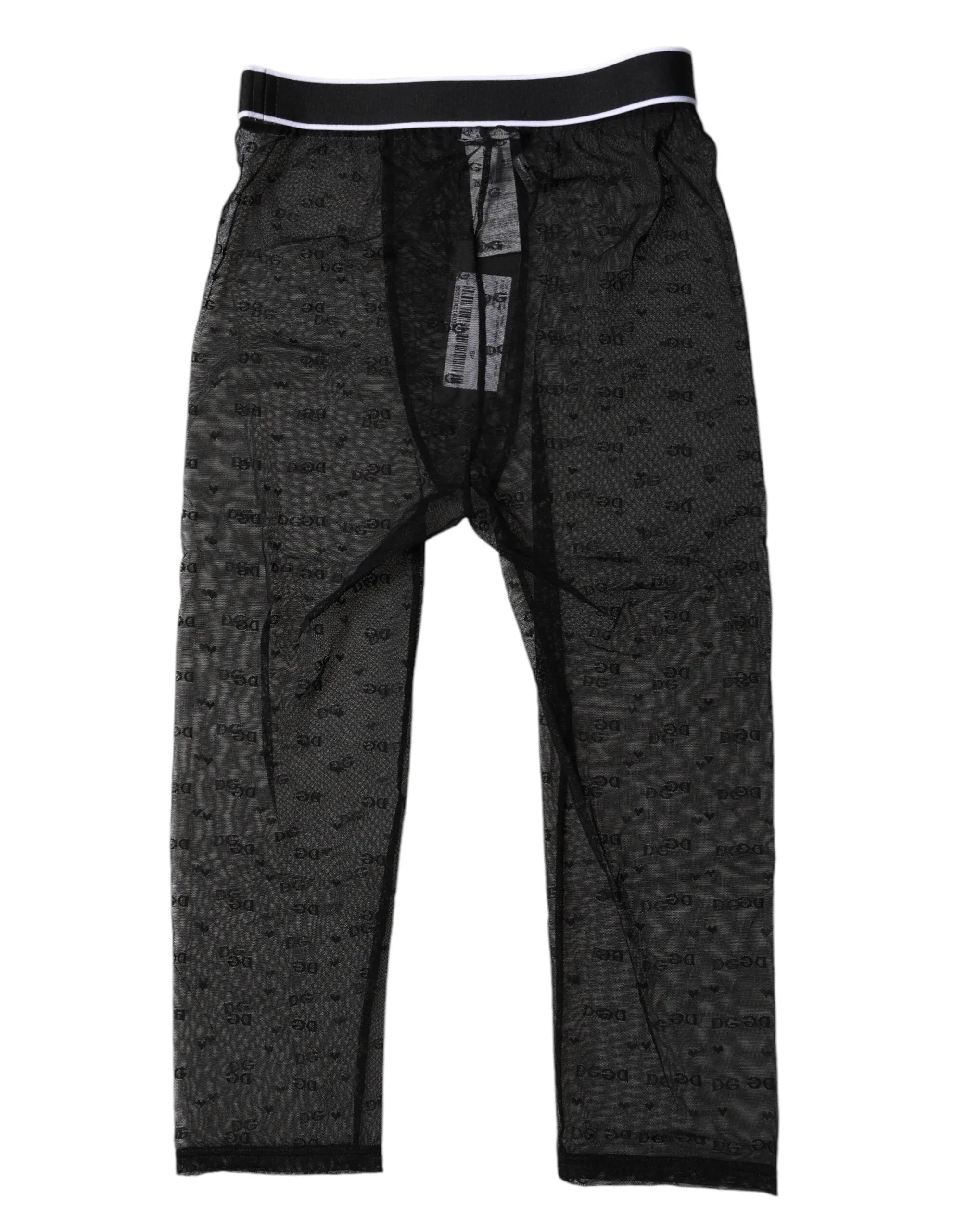 Black DG Logo Nylon Cropped Tights Underwear