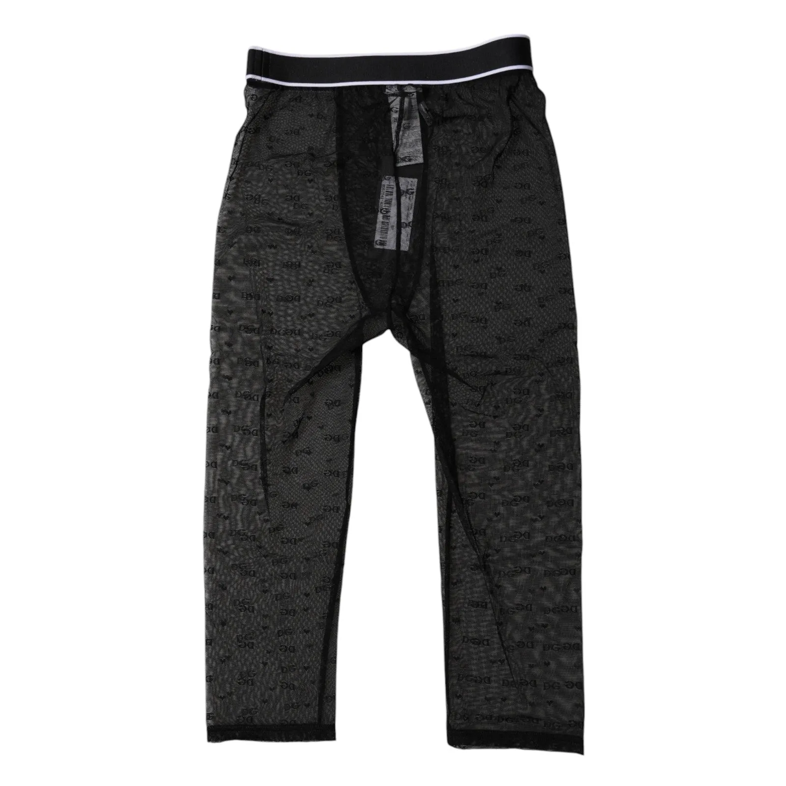 Black DG Logo Nylon Cropped Tights Underwear