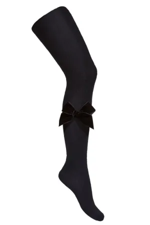 Black Velvet Bow Tights