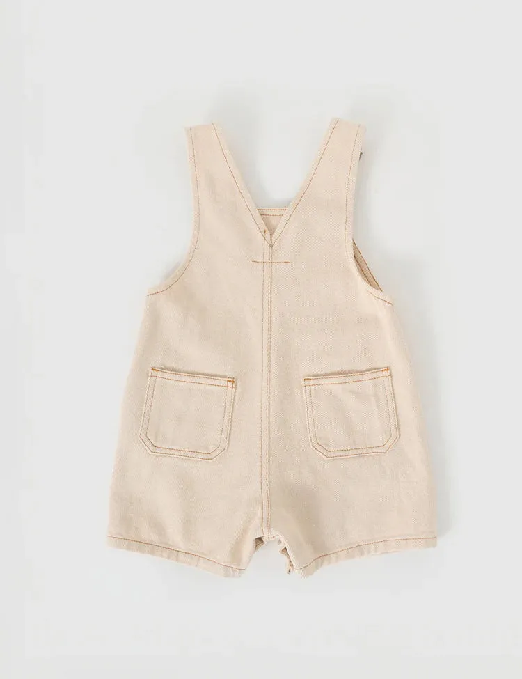 Burton Vintage Washed Denim Overalls - Oat