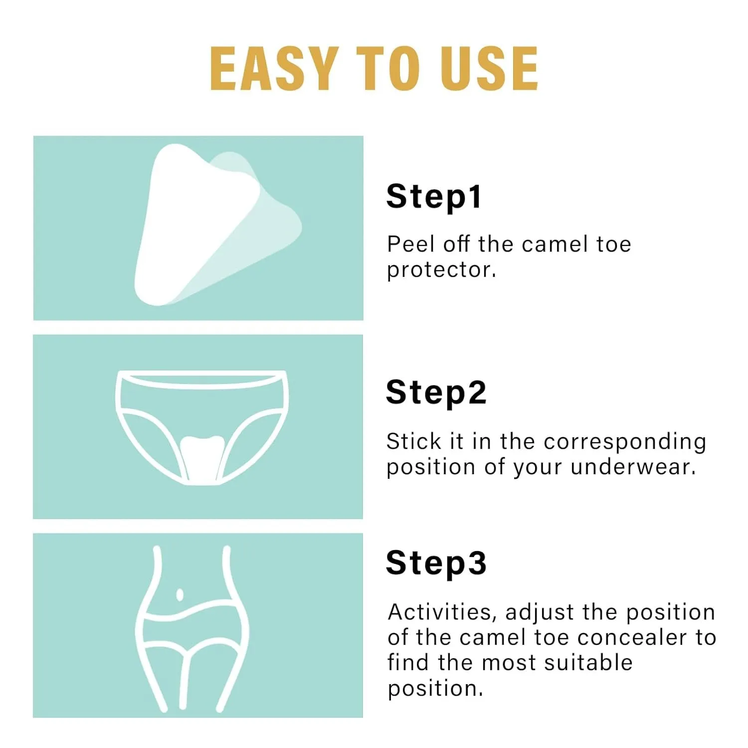 Camel Toe Concealer, 4 PCS Reusable Invisible Camel Toe Hider, Seamless Camel Toe Hider Underwear Camel Toe Cover for Leggings and Swimwear