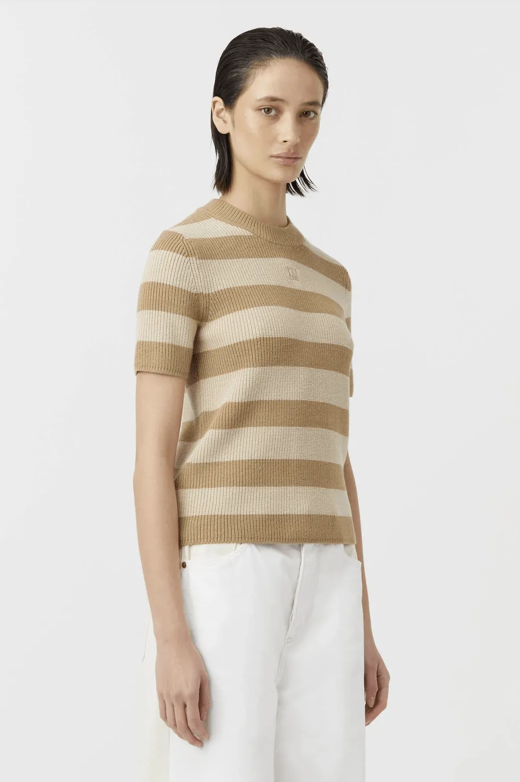 CAMILLA & MARC Umi Knit T-Shirt - Tan/Cream