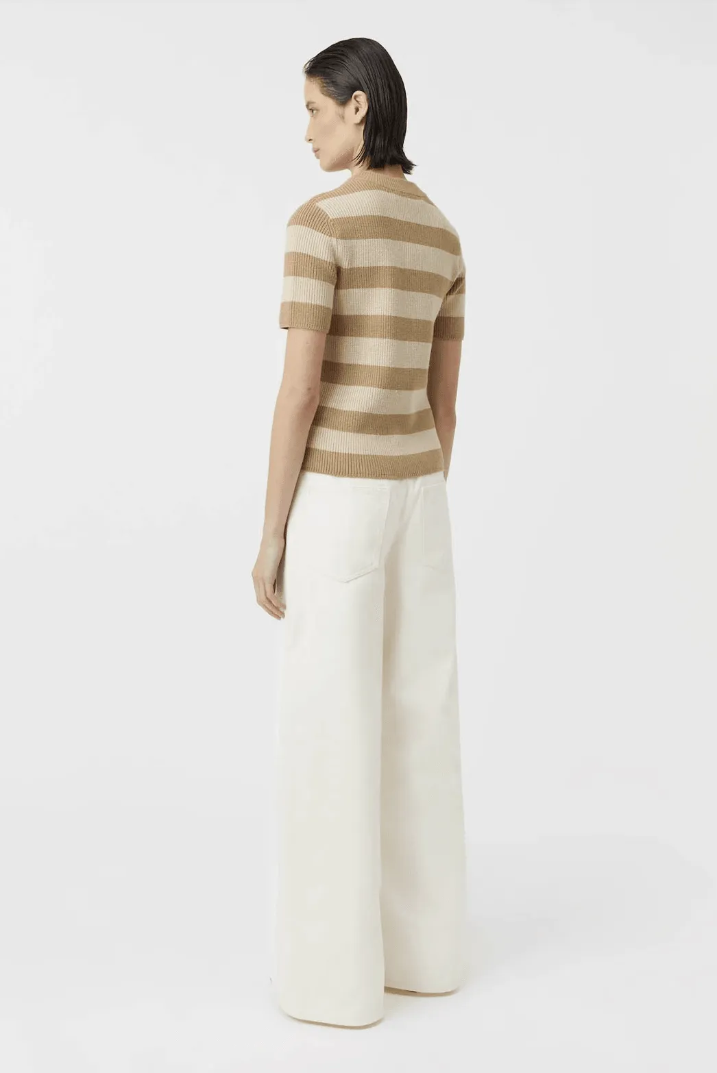 CAMILLA & MARC Umi Knit T-Shirt - Tan/Cream