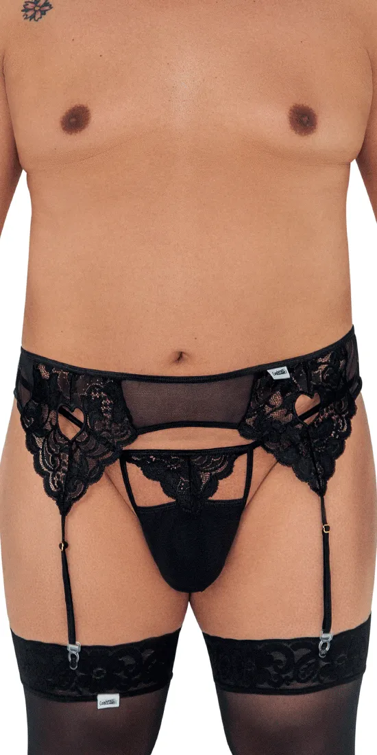 Candyman 99589x Lace Garther G-string Black