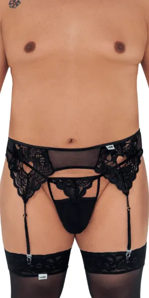 Candyman 99589x Lace Garther G-string Black