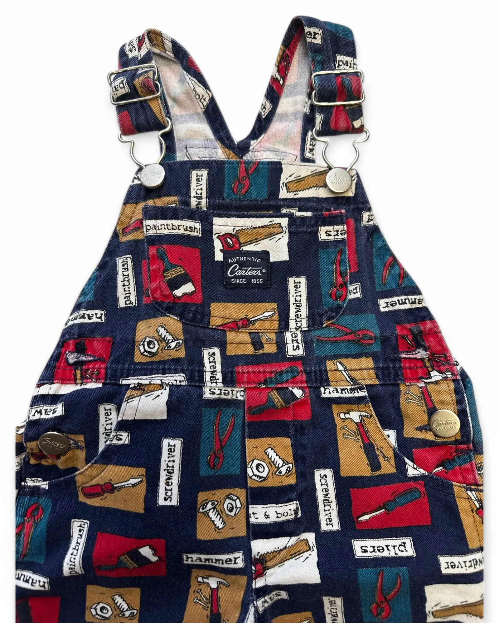 Carter's vintage toolkit printed baby dungarees