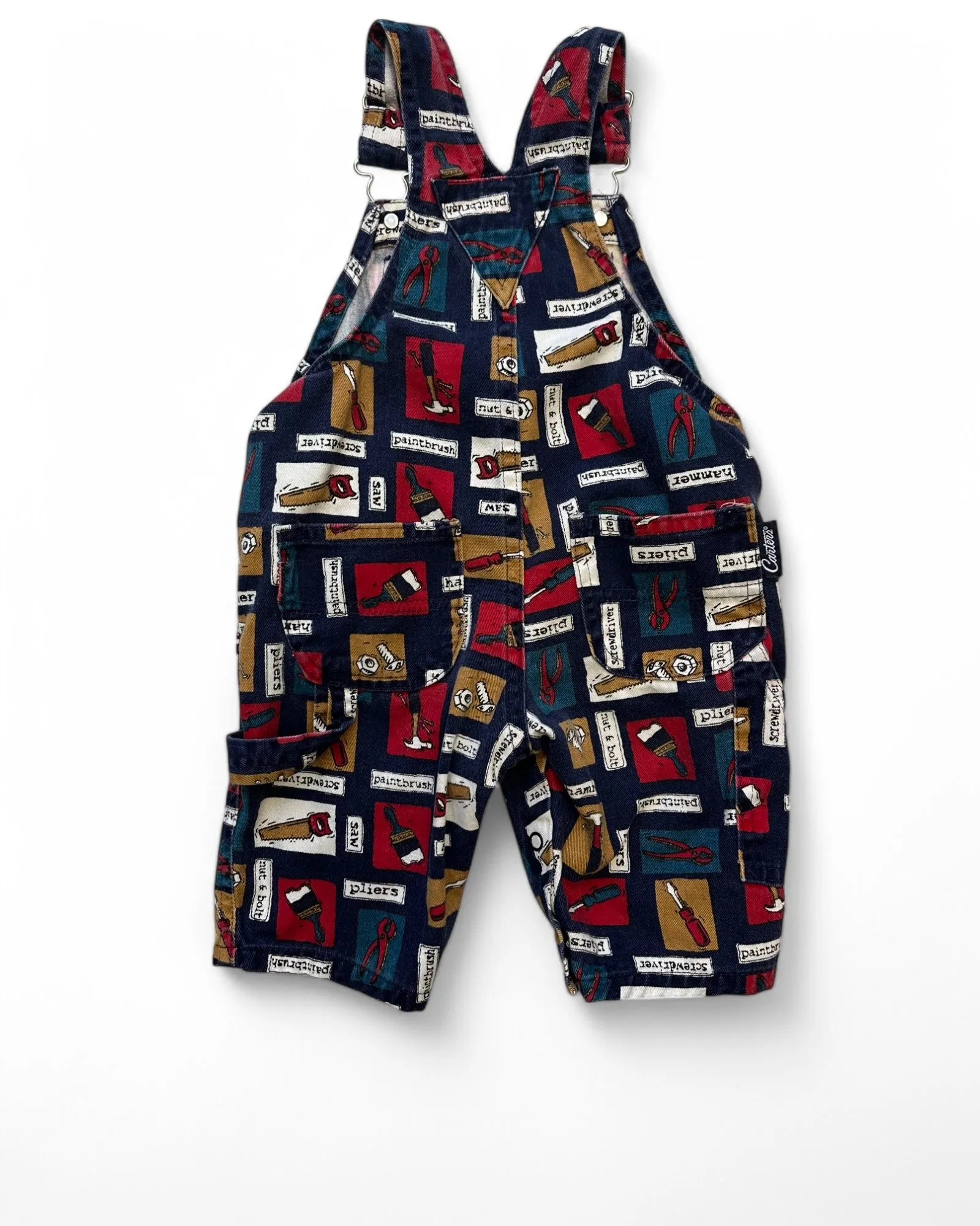 Carter's vintage toolkit printed baby dungarees