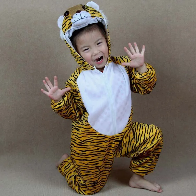 Cartoon Children Kids Animal Costume Cosplay Clothing Dinosaur Tiger Elephant Halloween Animals Costumes Jumpsuit for Boy Girl