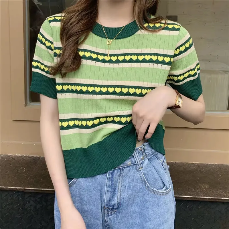 Casual Love Striped Slim Shirt
