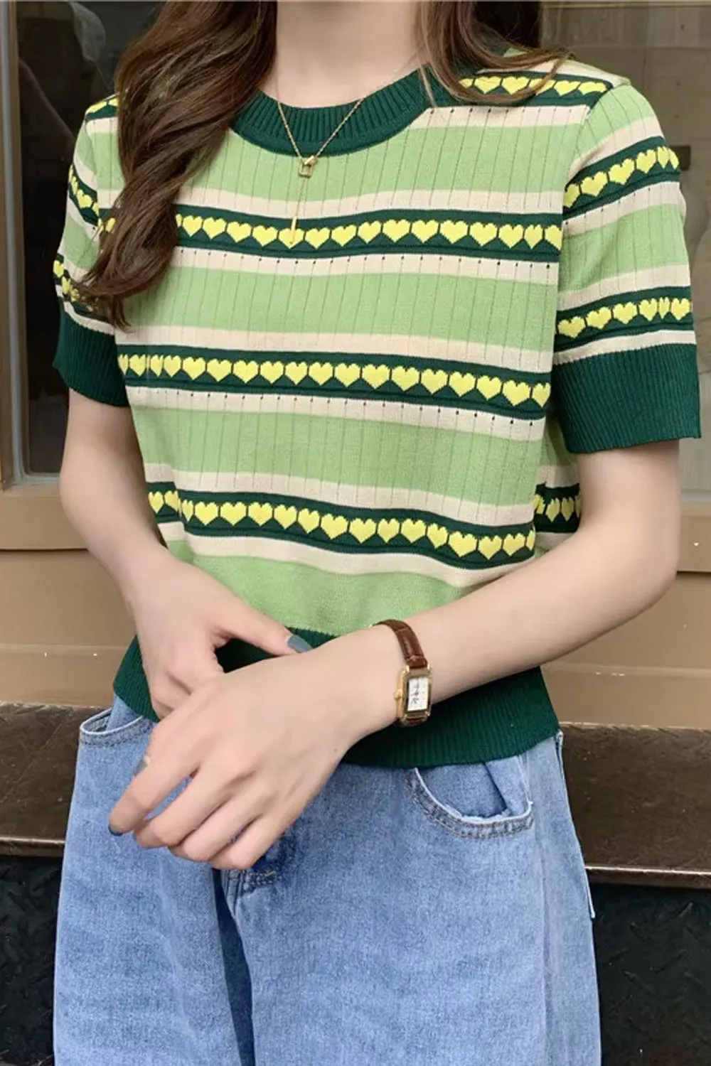 Casual Love Striped Slim Shirt