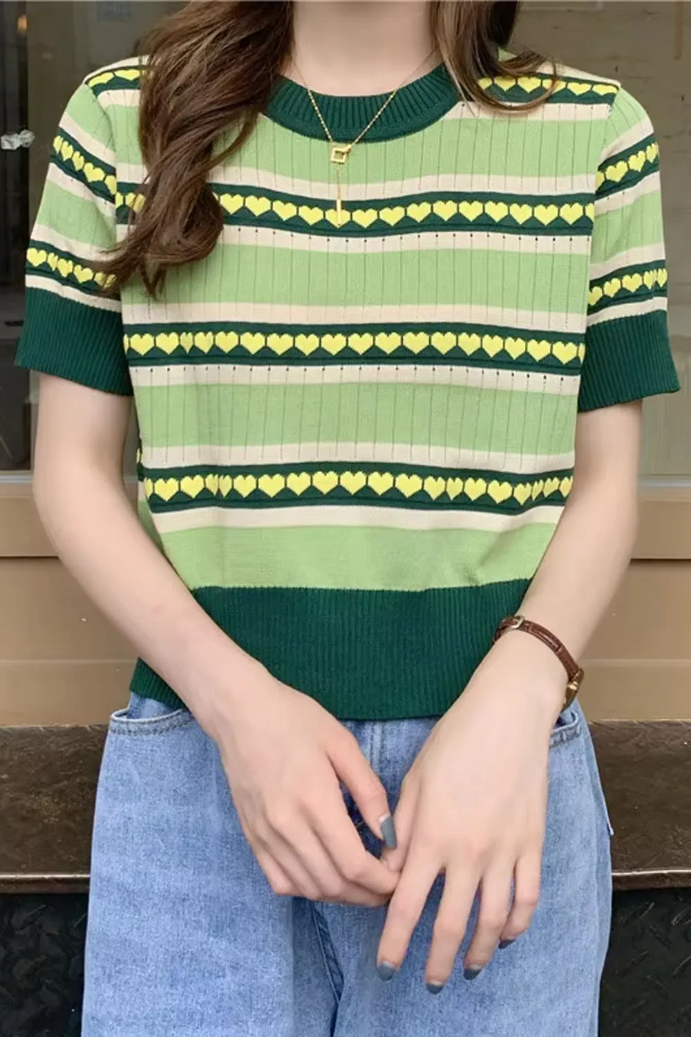 Casual Love Striped Slim Shirt