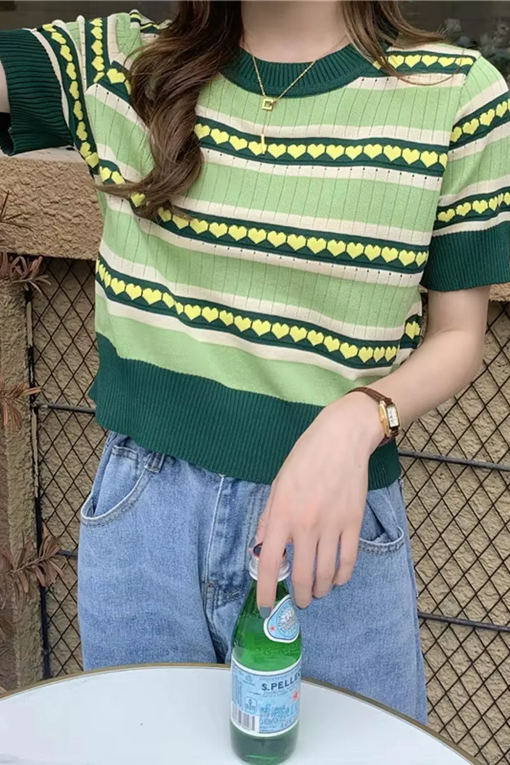Casual Love Striped Slim Shirt