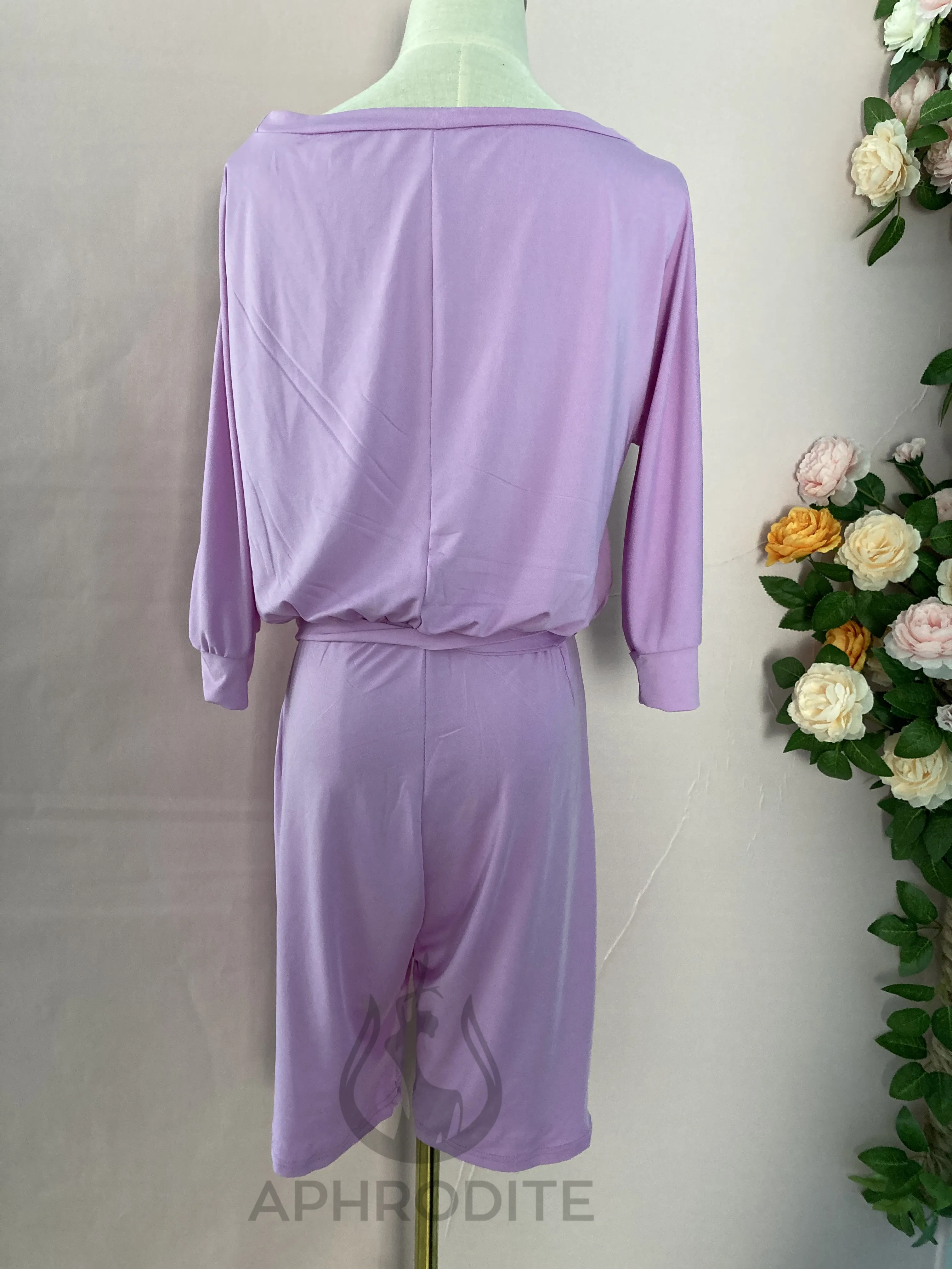 Casual Print Lace Up Jumpsuit（AY1714）