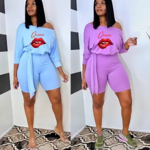 Casual Print Lace Up Jumpsuit（AY1714）