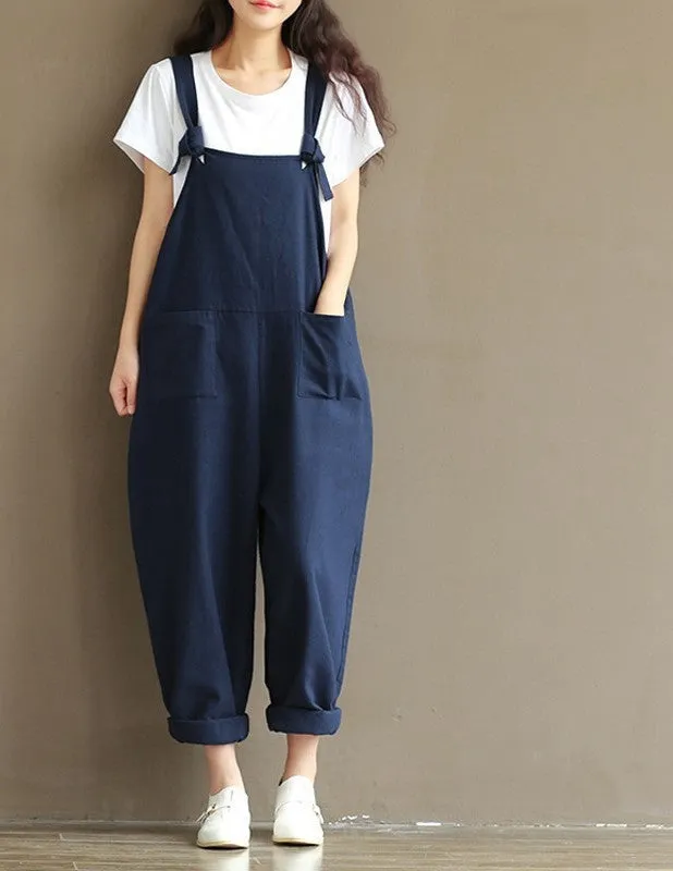 Casual Rompers Womens Jumpsuits Sleeveless Backless Casual Loose Solid Overalls Retro Strapless Playsuits Oversized