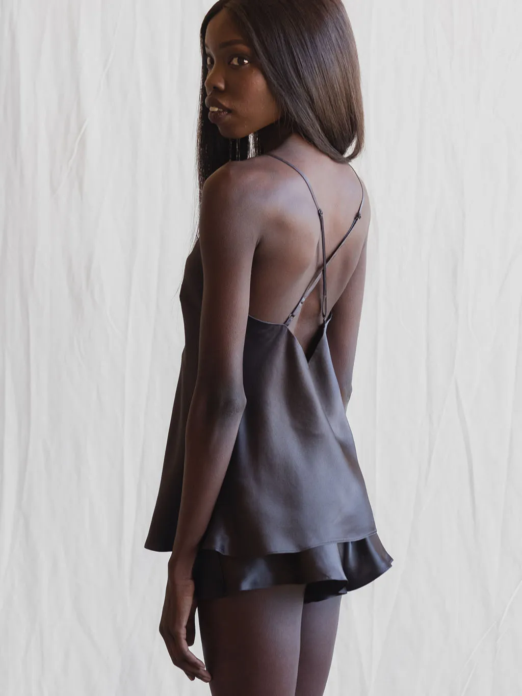 Charcoal - Silk French Knickers