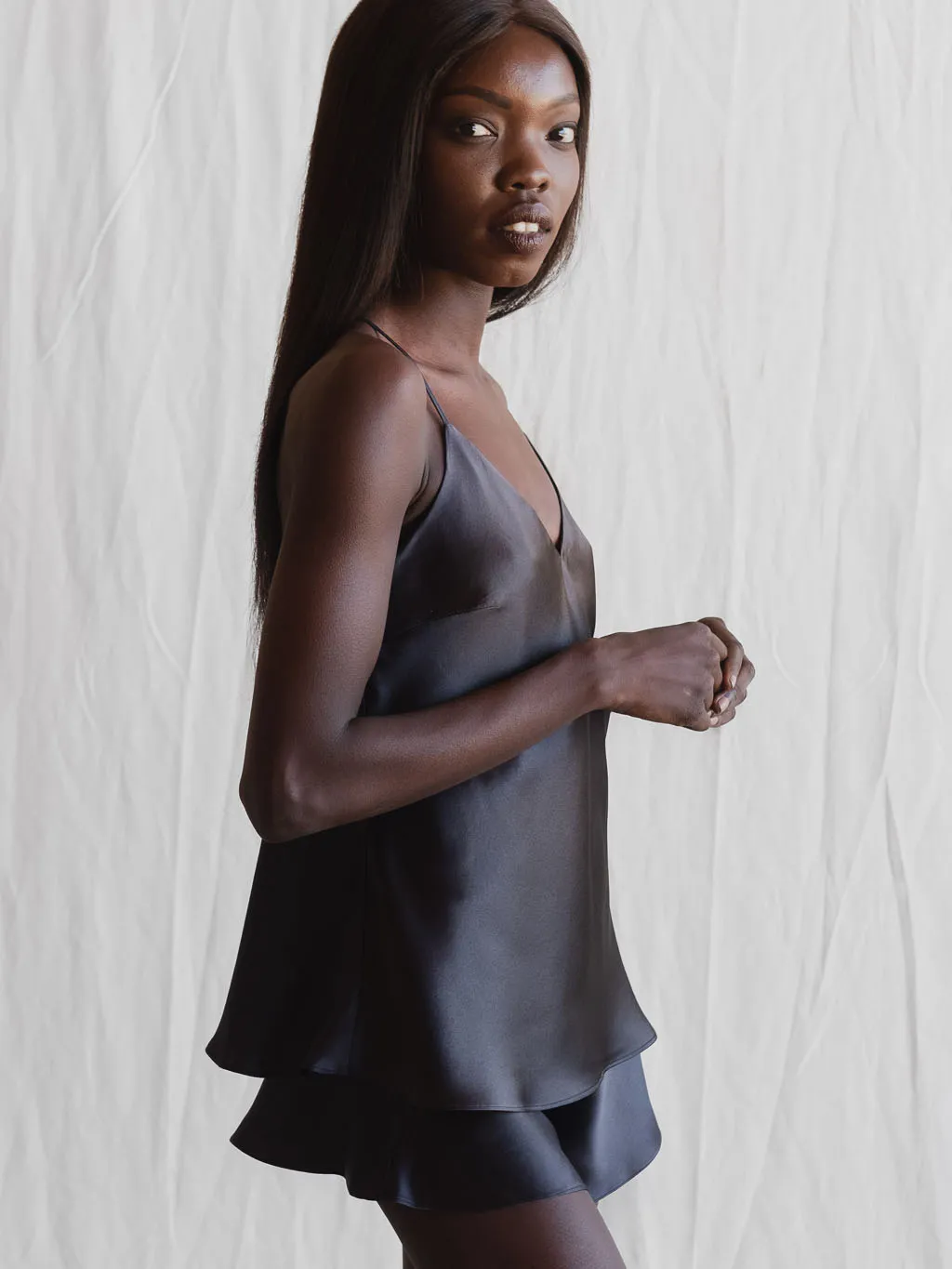 Charcoal - Silk French Knickers