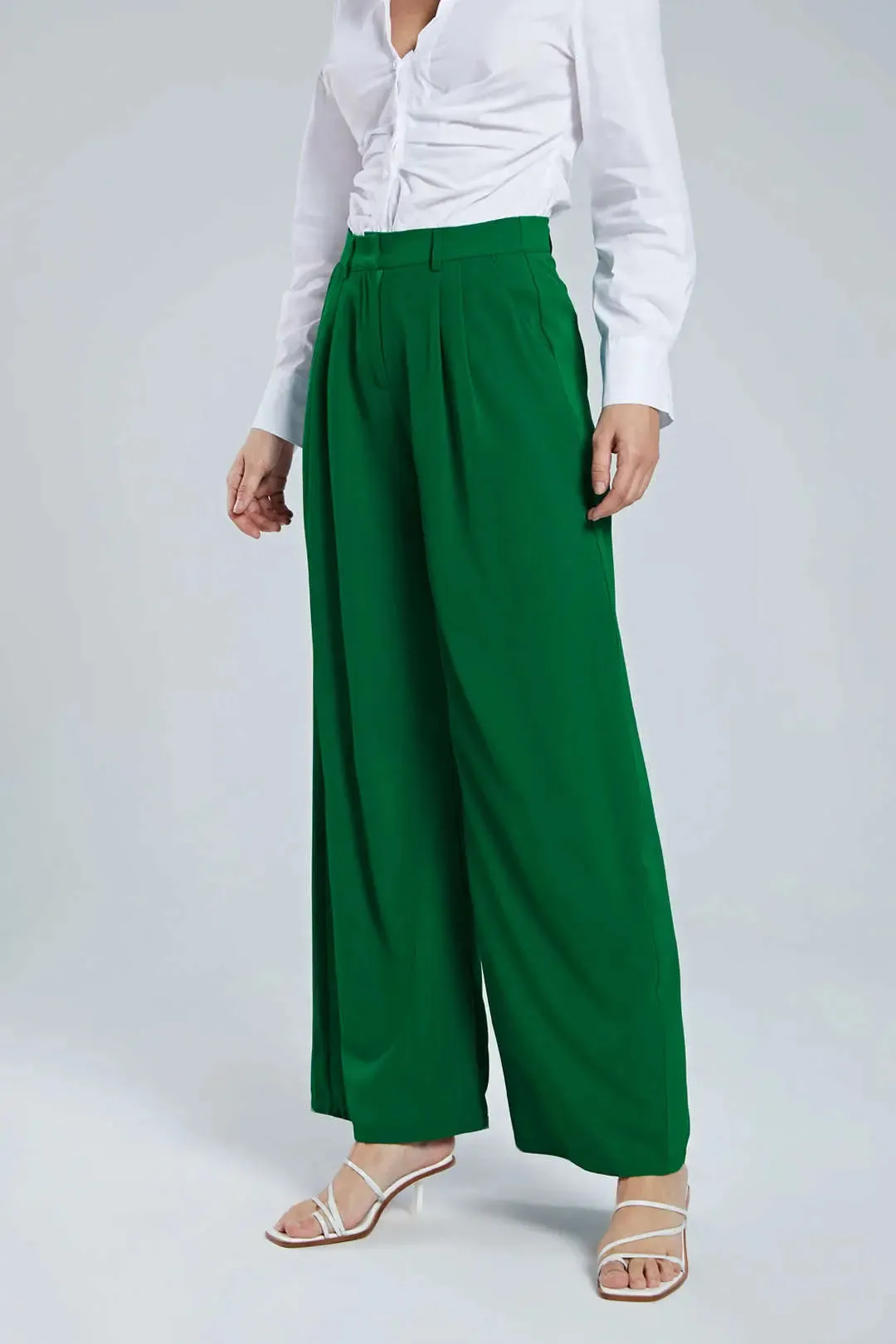 Charlene - Basic Wide Leg Design Woman's Suit Pants