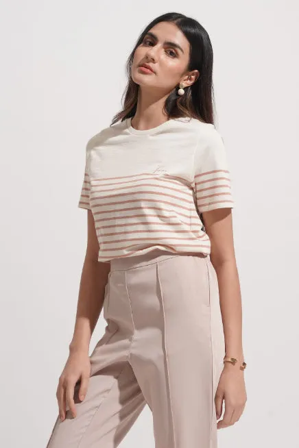 Closet Staples Logo Striped Mock Neck Tee