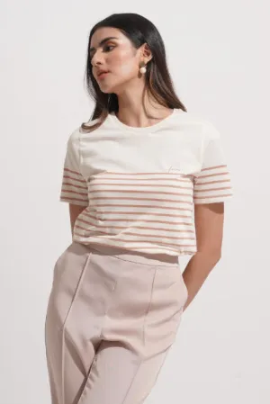 Closet Staples Logo Striped Mock Neck Tee