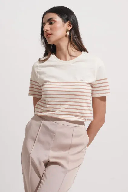 Closet Staples Logo Striped Mock Neck Tee