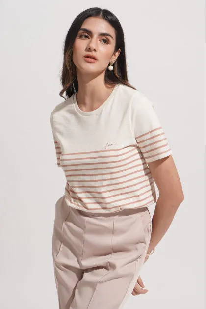 Closet Staples Logo Striped Mock Neck Tee