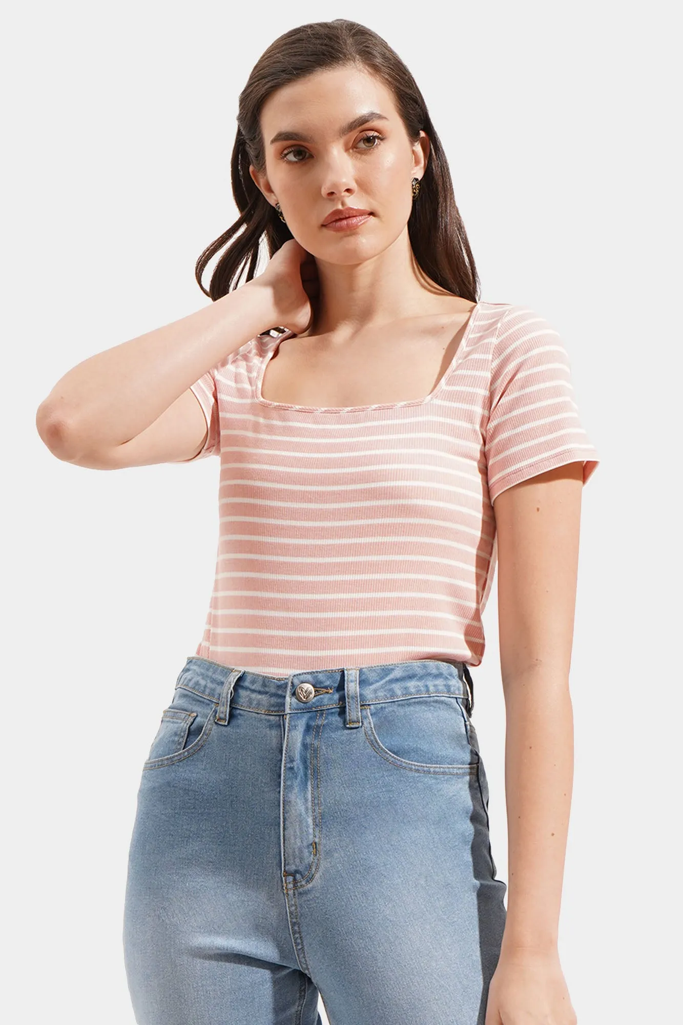 Closet Staples Striped Square Neck Tee