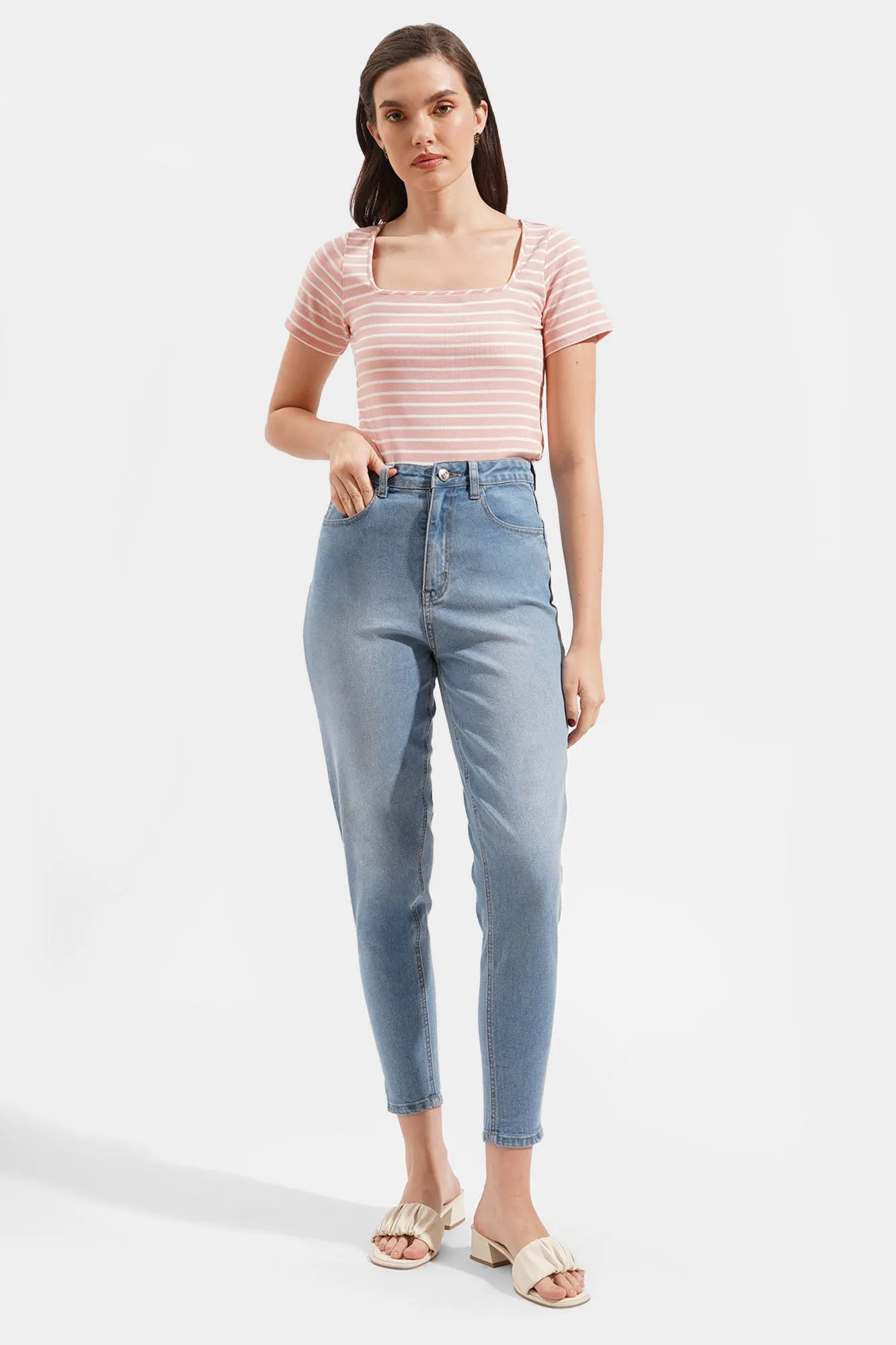 Closet Staples Striped Square Neck Tee