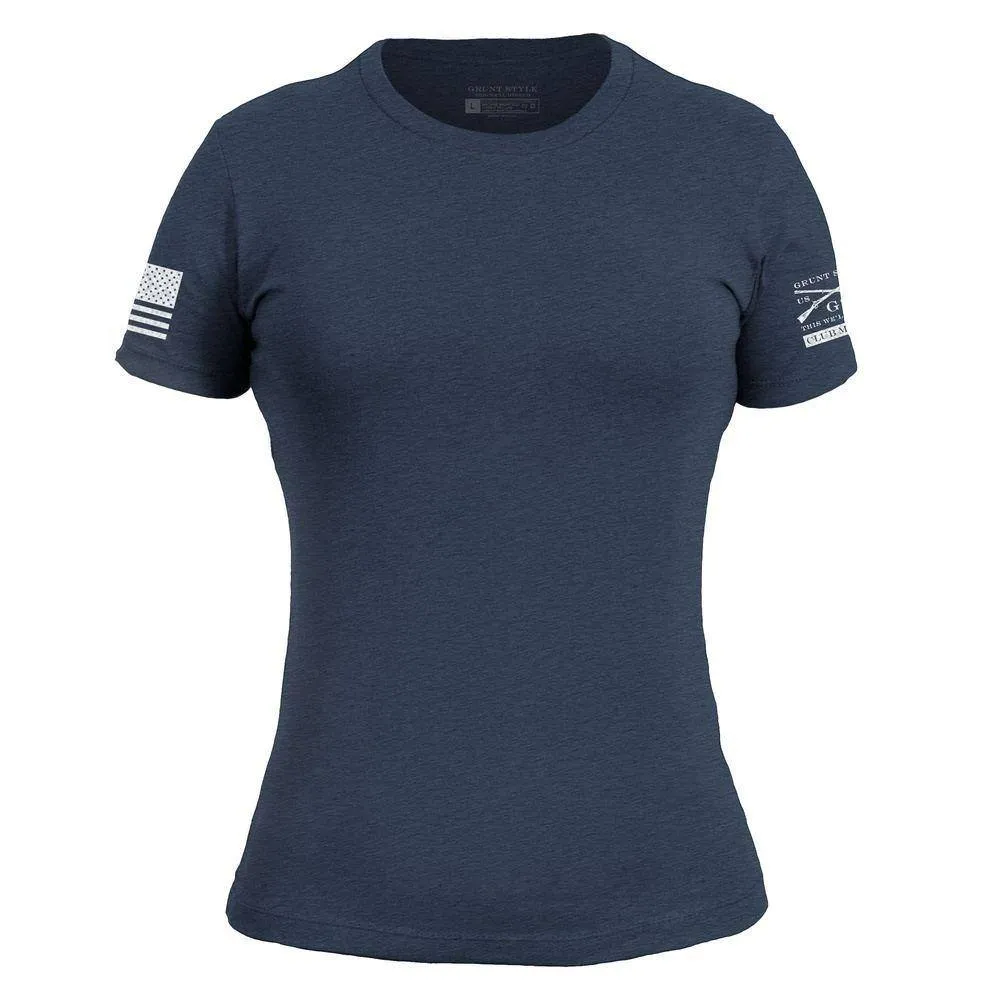 Club Member - Women's Basic Slim Fit T-Shirt- Heather Navy