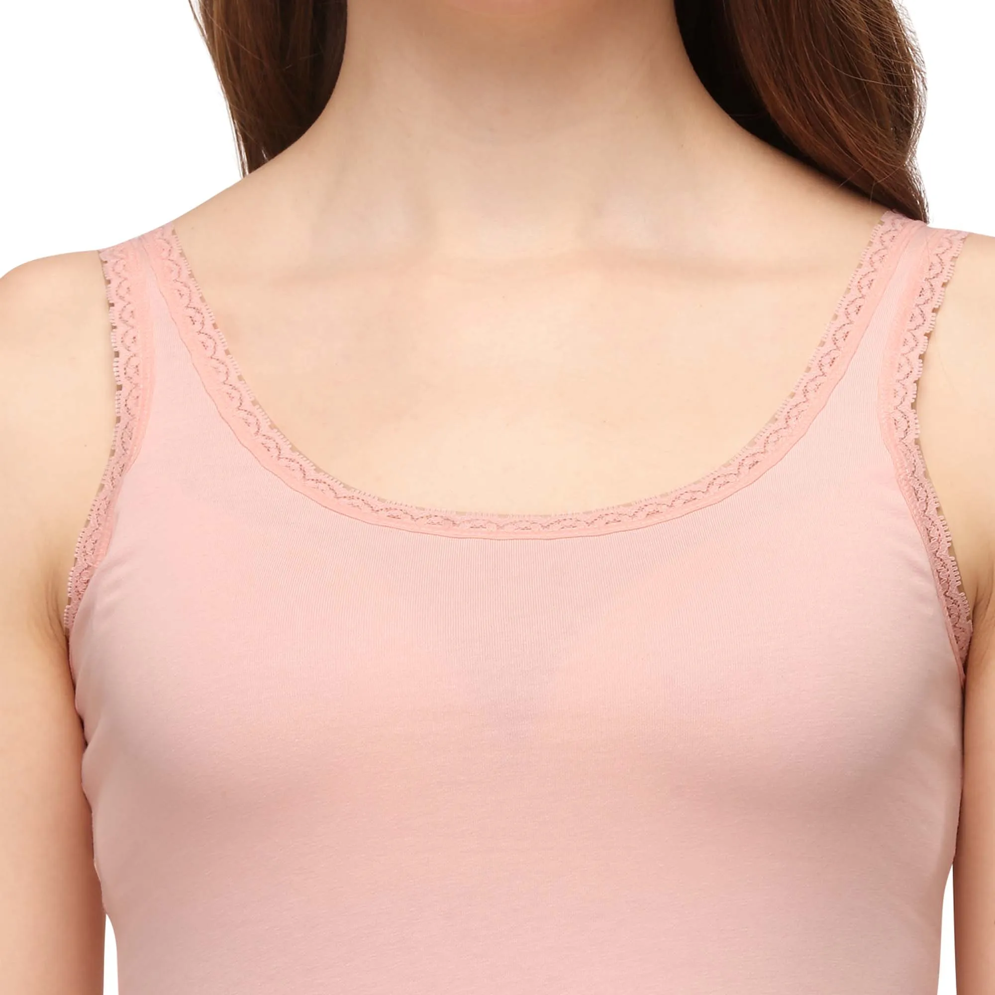 Cotton spandex Camisole with Lace Detailing