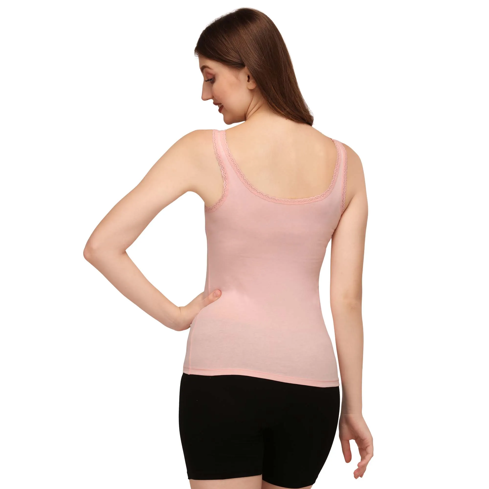 Cotton spandex Camisole with Lace Detailing